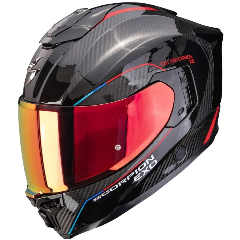 Super Prezzo Casco Moto Integrale Scorpion EXO-1500 CARBON AIR MUNDI Nero Rosso