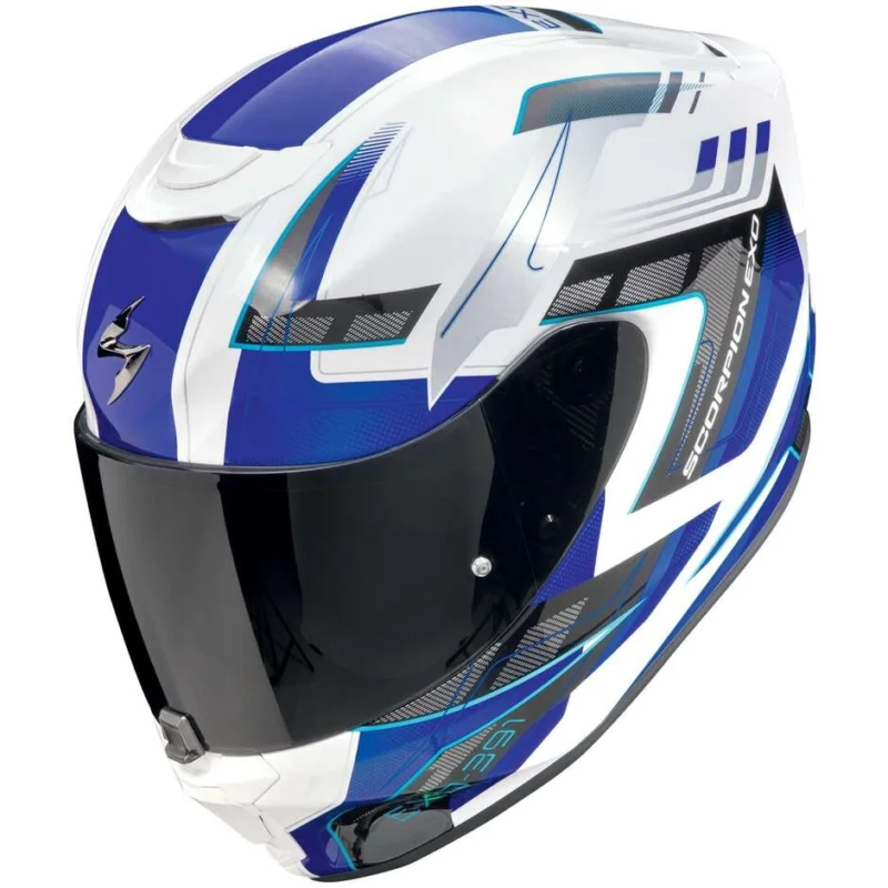 Casco Moto Integrale Scorpion EXO-391 CAPTOR Bianco Blu Prezzo Di Fabbrica