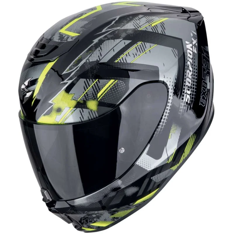 Direttamente Dal Produttore Casco Moto Integrale Scorpion EXO-391 CLUTTER Nero Giallo neon