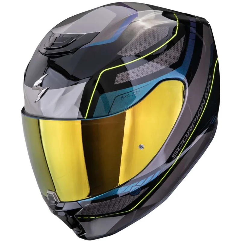 Casco Moto Integrale Scorpion EXO-391 LEO Nero Blu Spedito Oggi