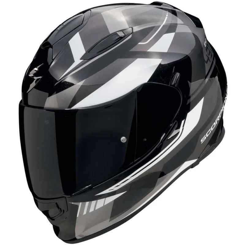 Saldi Casco Moto Integrale Scorpion EXO-491 ABILIS Nero Argento Bianco