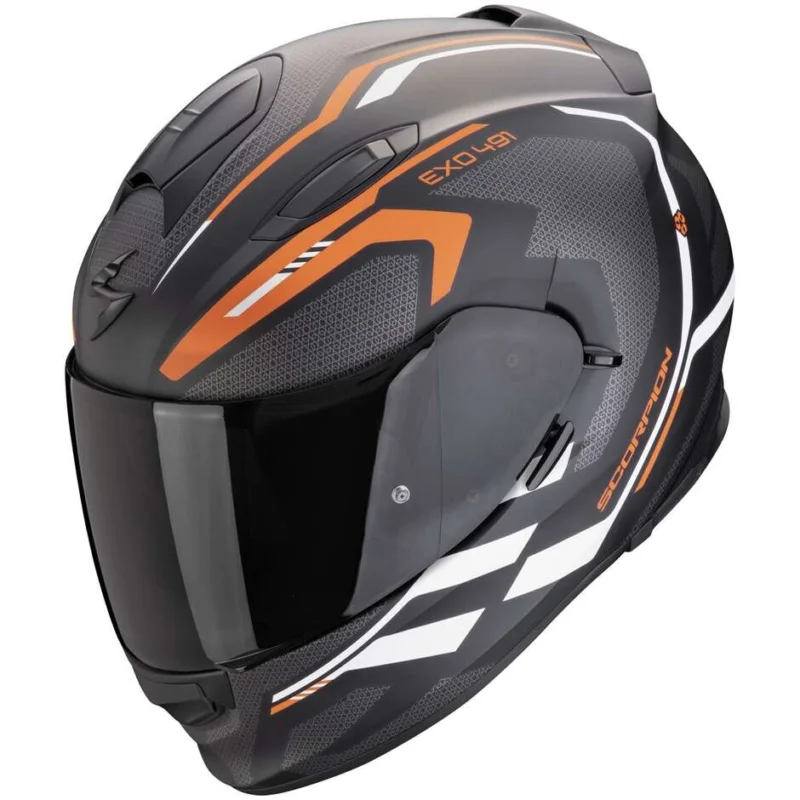 Casco Moto Integrale Scorpion EXO 491 KRIPTA Nero Arancia Bianco Offerta Speciale