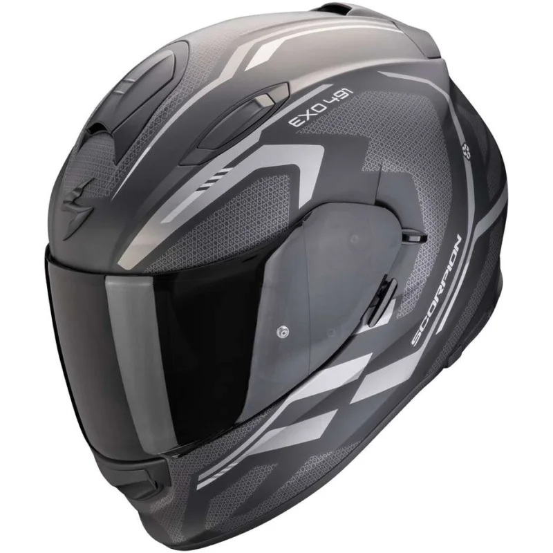 Casco Moto Integrale Scorpion EXO 491 KRIPTA Nero Argento Quantità Limitata