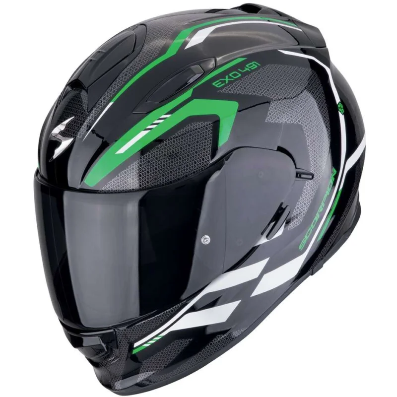 Prezzo Ridotto Casco Moto Integrale Scorpion EXO-491 KRIPTA Nero Verde Bianco