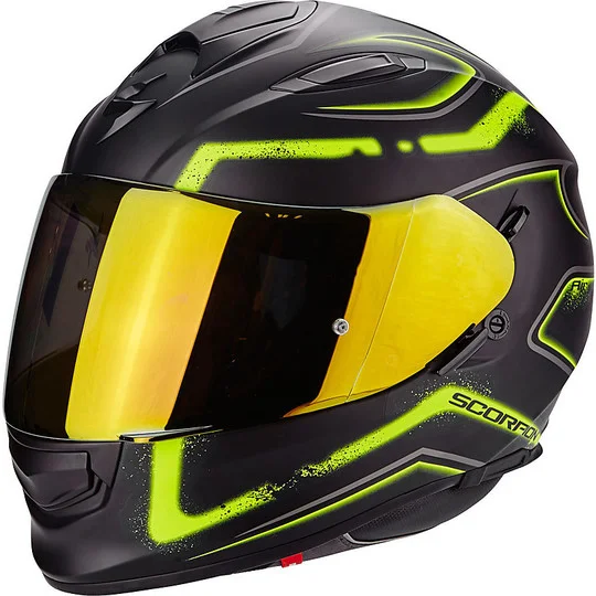 Consegna Rapida Casco Moto Integrale Scorpion Exo-510 Air Radium Nero Opaco Giallo