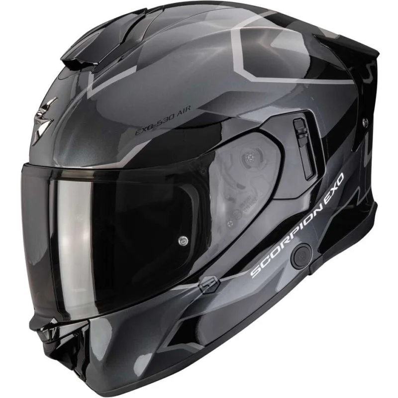Casco Moto Integrale Scorpion EXO-530 AIR CLIP Argento Nero Di Tendenza