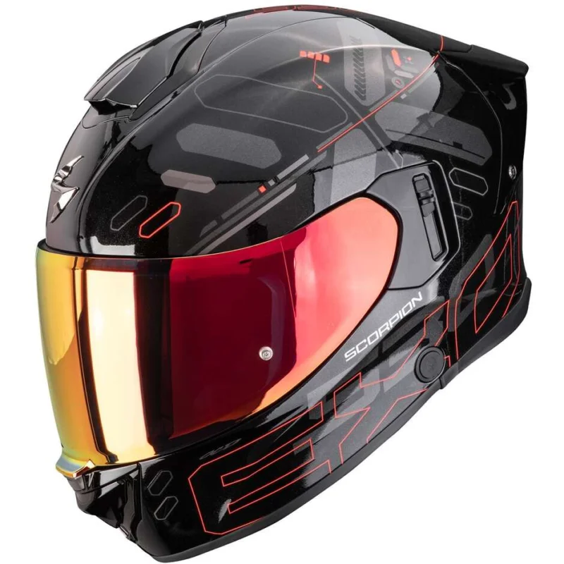 Casco Moto Integrale Scorpion EXO-530 AIR FOND Nero Metallico Rosso Offerta Speciale