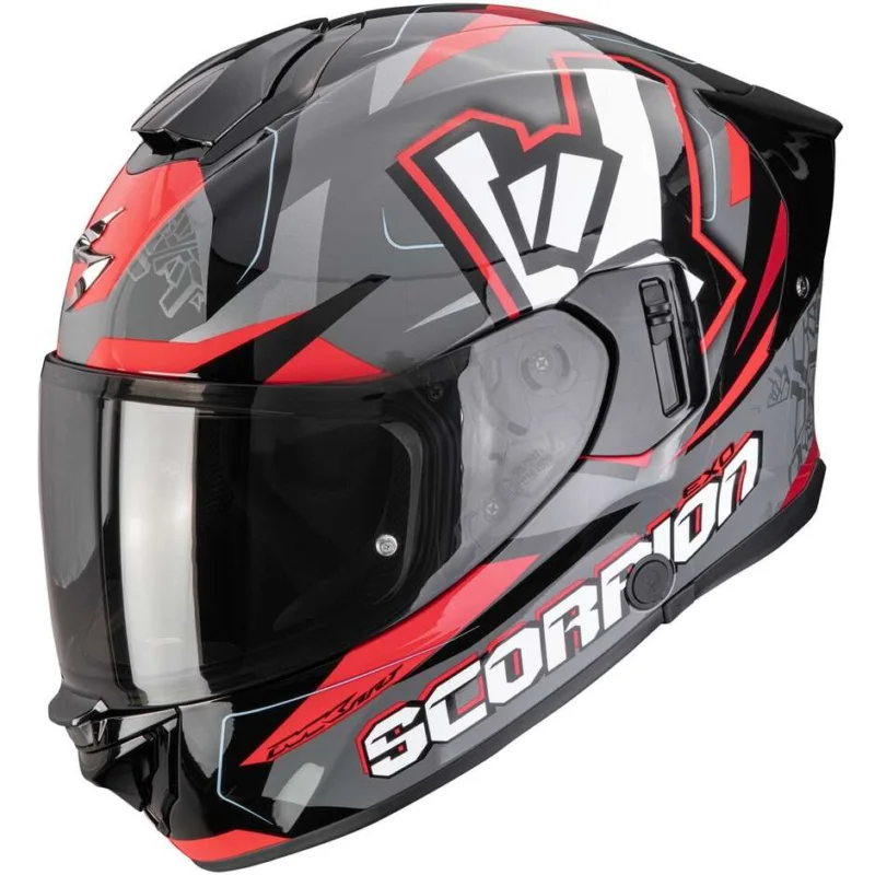 Spedizione Espresso Casco Moto Integrale Scorpion EXO-530 AIR ROK Grigio Nero Rosso
