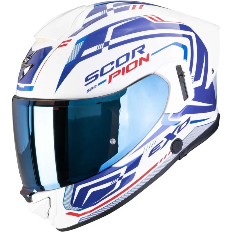 Prezzo Scontato Casco Moto Integrale Scorpion EXO-530 AIR SLOPE Bianco Blu Rosso
