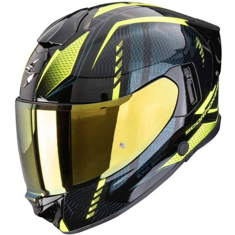 Casco Moto Integrale Scorpion EXO-530 AIR THERAS Nero Giallo Neon Professionale
