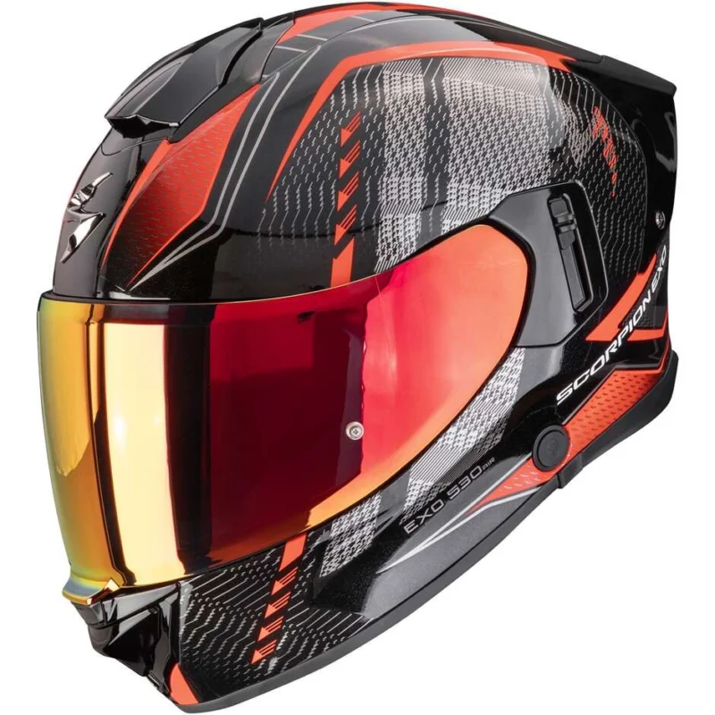 Casco Moto Integrale Scorpion EXO-530 AIR THERAS Nero Metallico Rosso Ultimissimo Modello