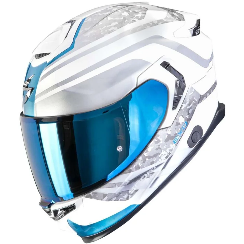 Casco Moto Integrale Scorpion EXO-GT SP AIR ARTEN Bianco Blu Saldi