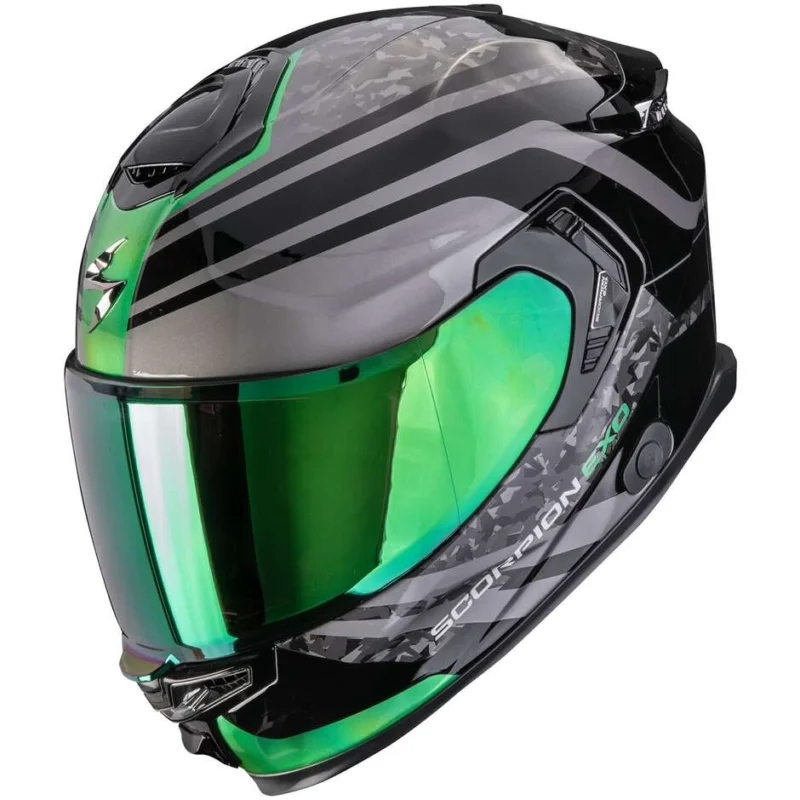 Casco Moto Integrale Scorpion EXO-GT SP AIR ARTEN Nero Verde Sconto