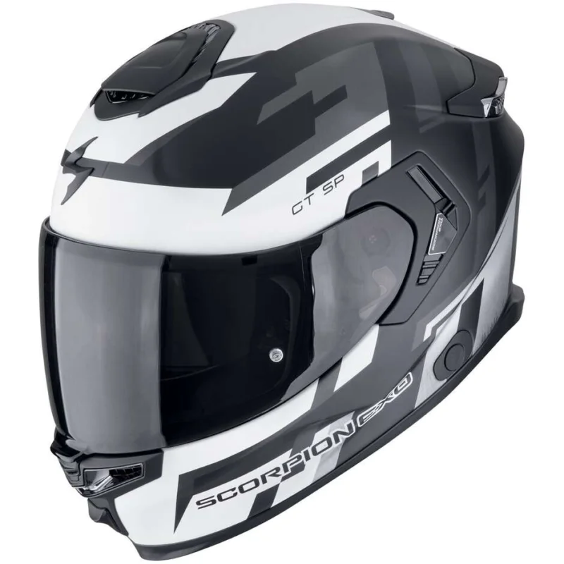 Spedizione Gratuita Casco Moto Integrale Scorpion EXO-GT SP AIR TORNADO Nero opaco Argento