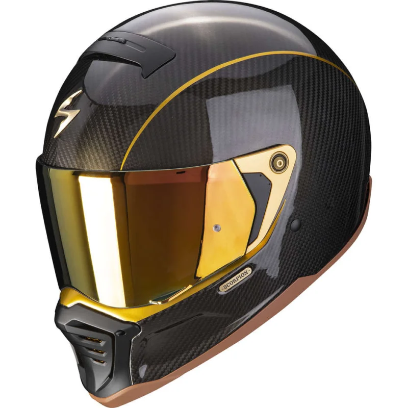 Casco Moto Integrale Scorpion EXO-HX1 CARBON SE Nero Oro Non Perdere