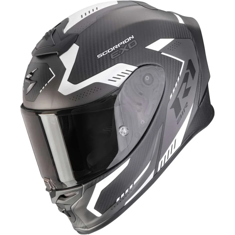Ultime Pezzi Casco Moto Integrale Scorpion EXO-R1 EVO CARBON AIR PROPEL Nero Matt Argento
