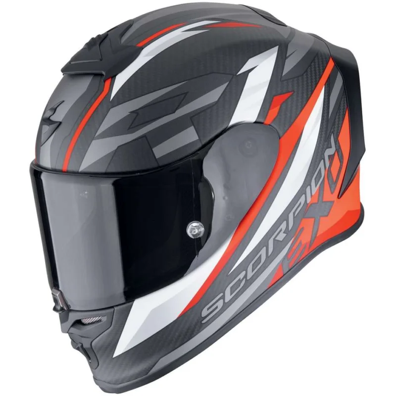 Casco Moto Integrale Scorpion EXO-R1 EVO CARBON AIR RUNNER Nero opaco Rosso Sconto