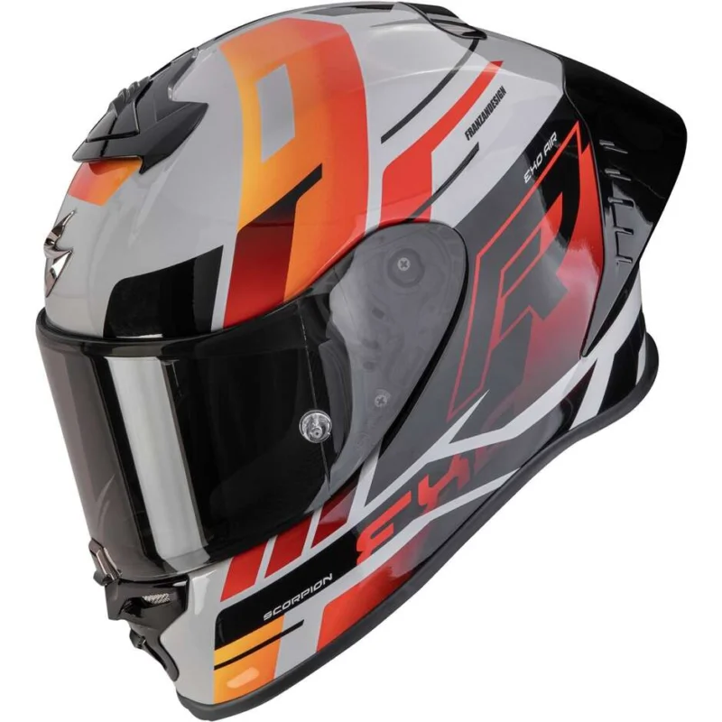 Casco Moto Integrale Scorpion EXO-R1 EVO II AIR ADRENALINE Grigio Rosso Arancio Soddisfatti O Rimborsati
