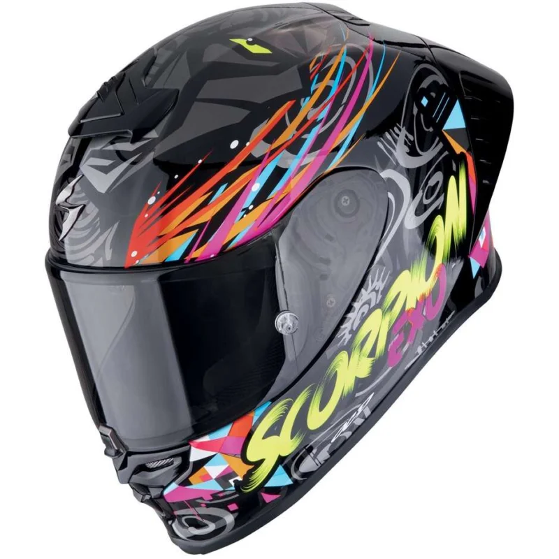 Direttamente Dal Produttore Casco Moto Integrale Scorpion EXO-R1 EVO II AIR SAVAGE Nero Blu Rosa