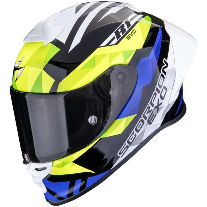 Casco Moto Integrale Scorpion EXO-R1 EVO II AIR VALERE Nero Blu Giallo fluo Compra Oggi Stesso