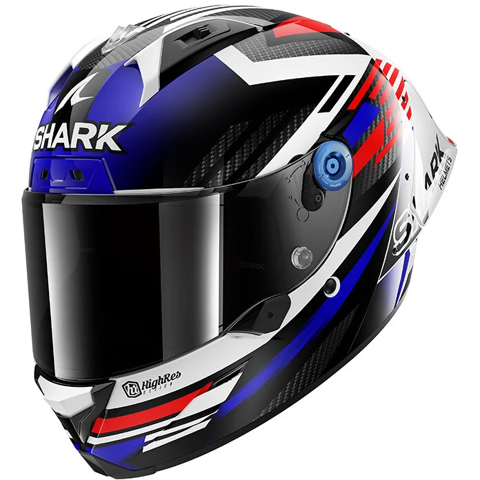 Occasione Casco Moto Integrale Shark AERON-GP FIM RACING #1 FIRSTLAP Rosso Blu Carbonio