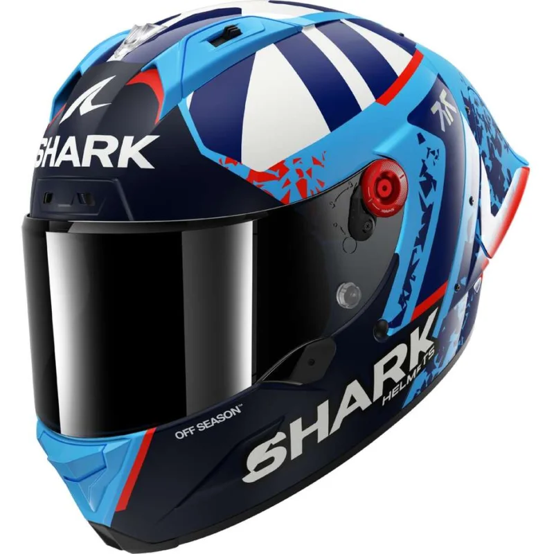 Nuova Collezione Casco Moto Integrale Shark AERON-GP FIM RACING #1 REPLICA RAUL FERNANDEZ Blu Blu Bianco