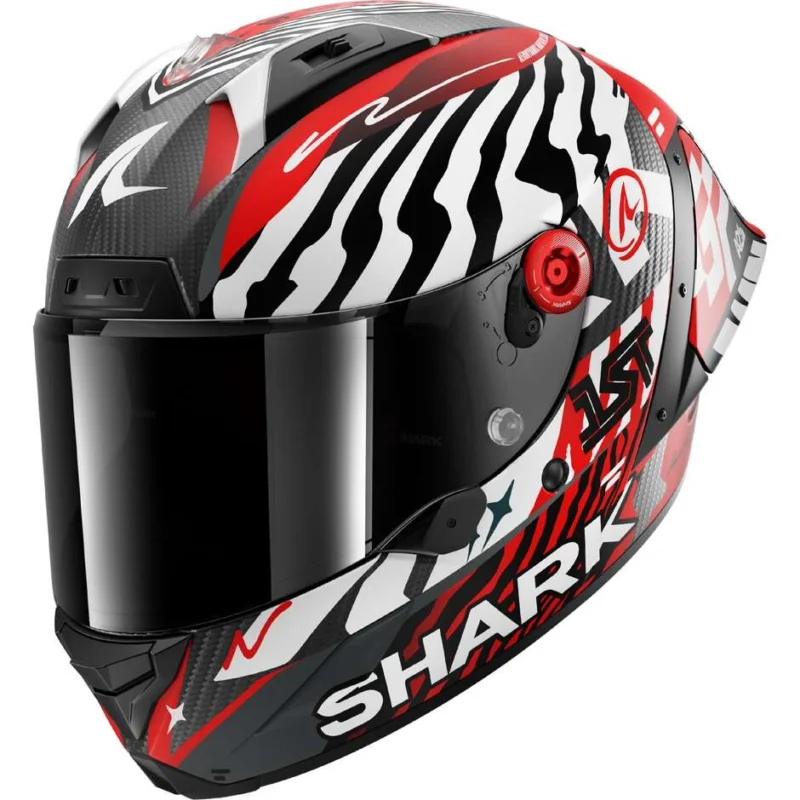 Casco Moto Integrale Shark AERON-GP FIM RACING #2 SPEED-FANCY Mat Carbon Bianco Rosso Economico