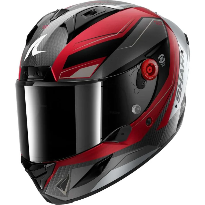 Bestseller Casco Moto Integrale Shark AERON MEKARIUM Carbon Rosso Silver