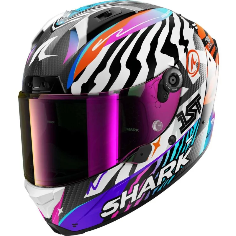 Casco Moto Integrale Shark AERON SPEED-FANCY Carbon Bianco Arancio Direttamente Dal Produttore