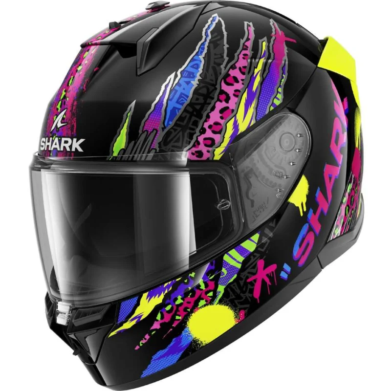 Casco Moto Integrale Shark D-SKWAL 3 FAWN Nero Viola Giallo Promozione
