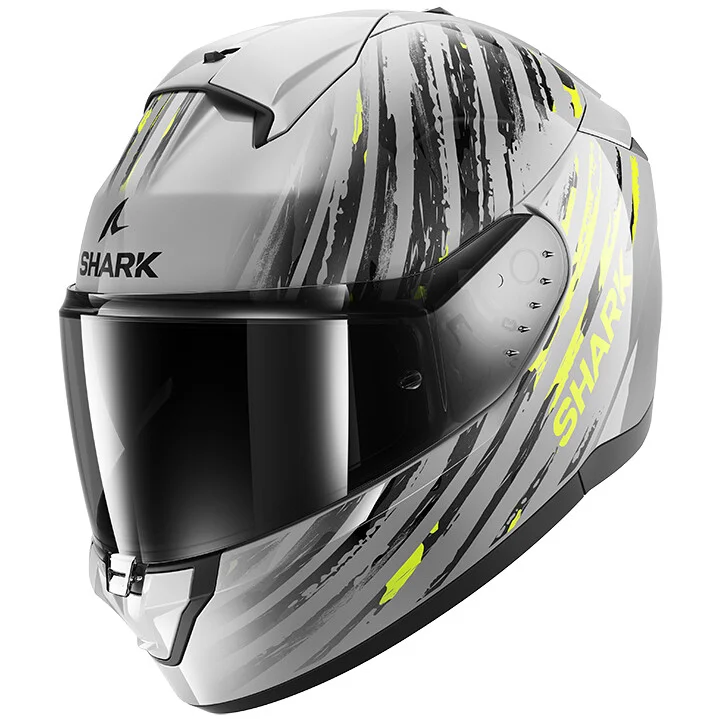 Casco Moto Integrale Shark RIDILL 2 ASSYA Silver Antracite Giallo Sconto