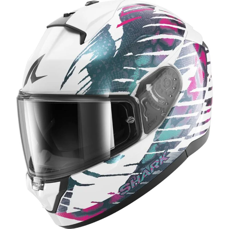 Casco Moto Integrale Shark RIDILL 2 REPTAIA Bianco Viola Cameleon Prezzo Basso