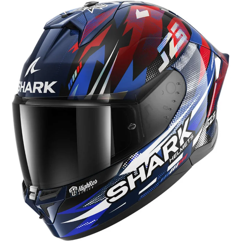Ultime Pezzi Casco Moto Integrale Shark SKWAL CUP REPLICA ZARCO GP DE FRANCE Blu Cromo Rosso