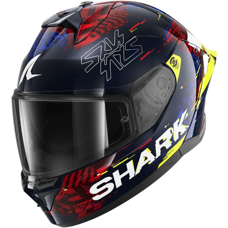 Professionale Casco Moto Integrale Shark SKWAL CUP SPEED-VIB Blu Rosso Giallo