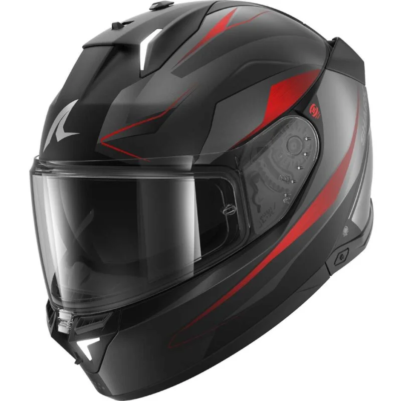 Casco Moto Integrale Shark SKWAL i3 MEKARIUM Mat Nero Antracite Rosso Pagamento Sicuro