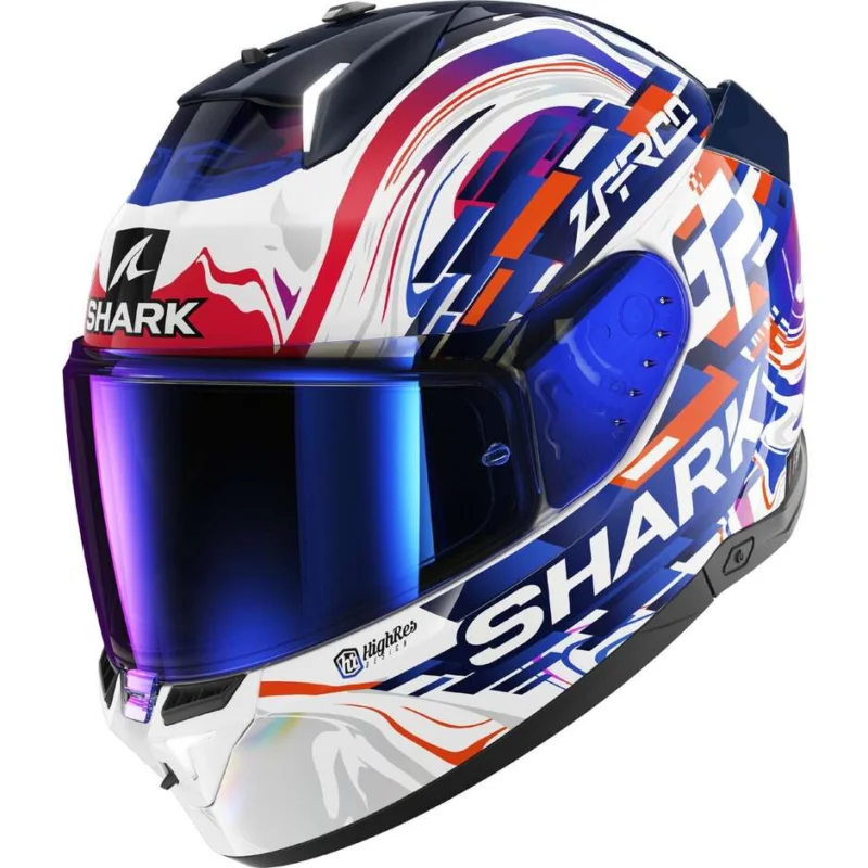 Casco Moto Integrale Shark SKWAL i3 REPLICA ZARCO GP DE FCE Bianco Viola Blu Vendita Finale