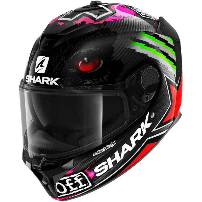 Casco Moto Integrale Shark SPARTAN GT CARBON REDDING Rosso Verde Occasione Imperdibile
