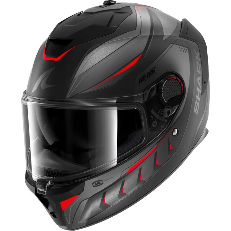 Spedito Oggi Casco Moto Integrale Shark SPARTAN GT PRO CARBON MEKARIUM Mat Carbon Antracite Rosso