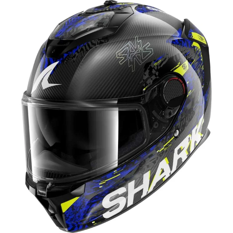 Casco Moto Integrale Shark SPARTAN GT PRO CARBON SPEED-VIB Carbon Antracite Blu Più Venduto