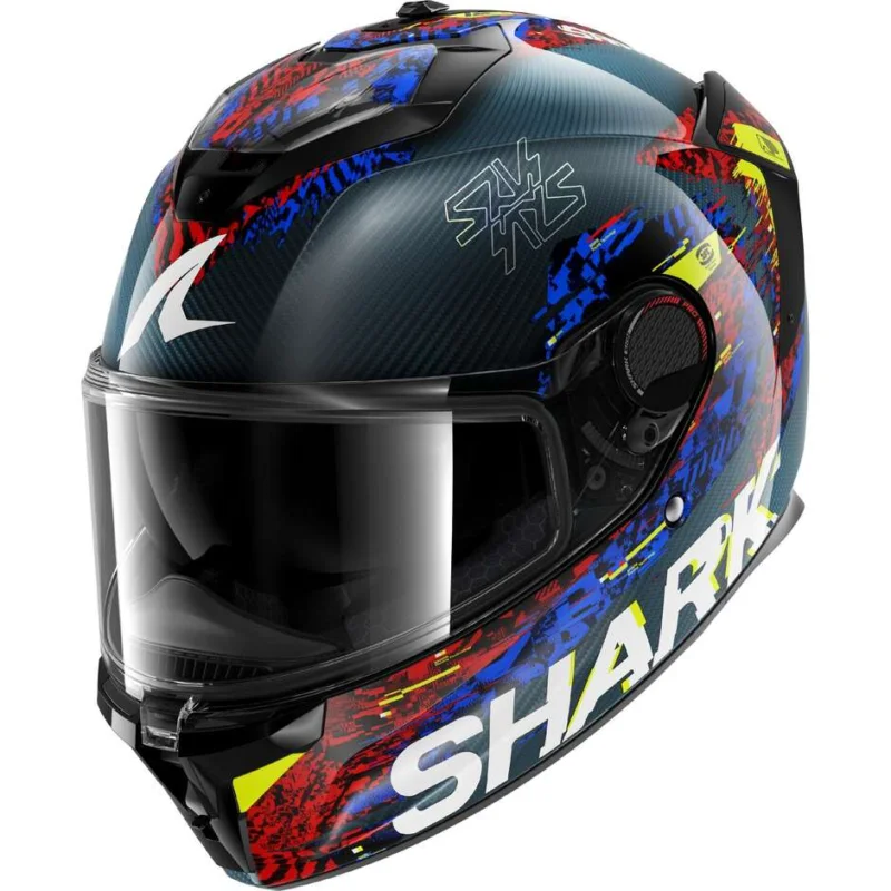Prezzo Conveniente Casco Moto Integrale Shark SPARTAN GT PRO CARBON SPEED-VIB Carbon Blu Rosso