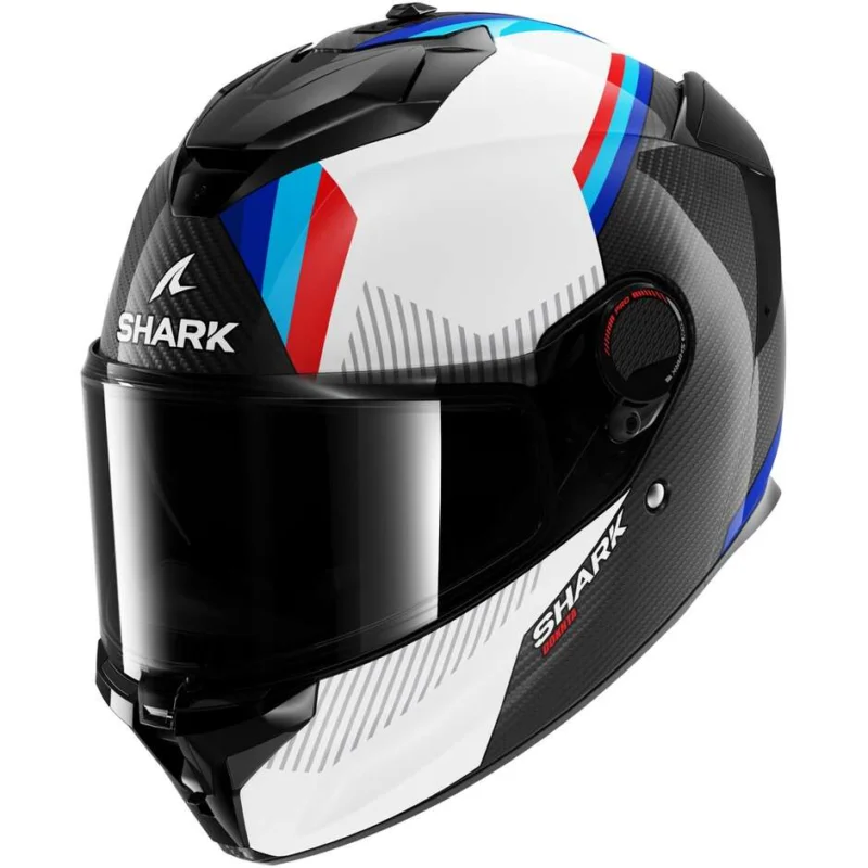 Casco Moto Integrale Shark SPARTAN GT PRO DOKHTA CARBON Carbon Bianco Blu Più Venduto