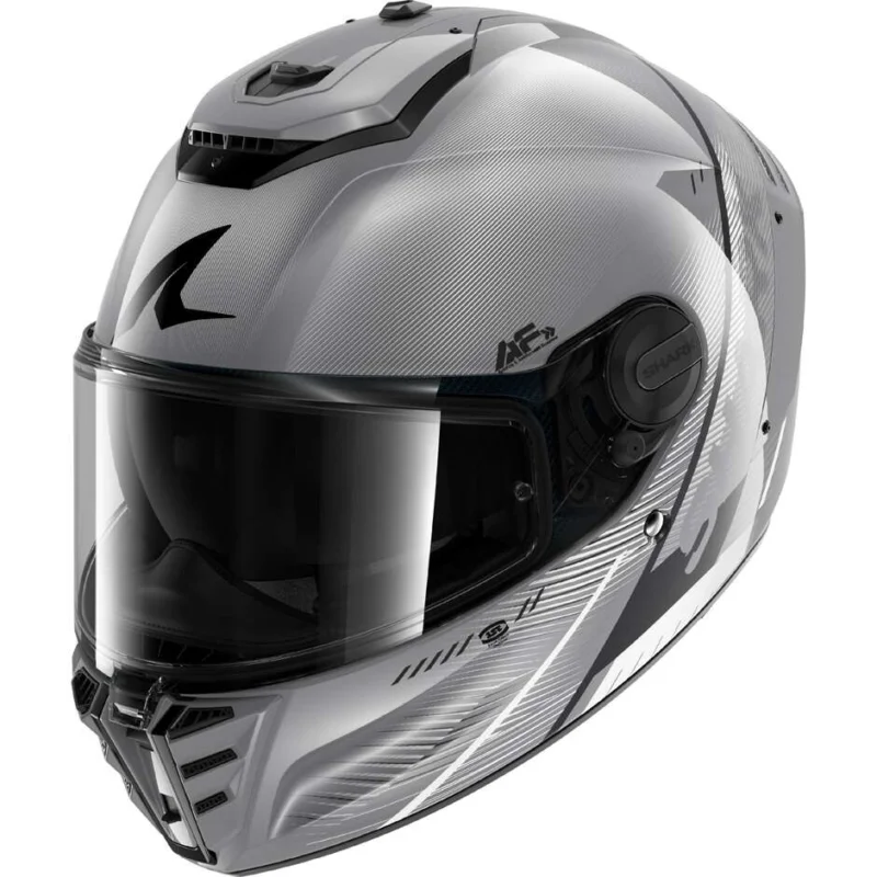 Casco Moto Integrale Shark SPARTAN RS SPEED-TECH Silver Bianco Nero Professionale