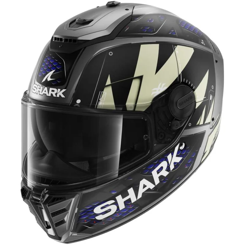Casco Moto Integrale Shark SPARTAN RS STINGREY Opaco Antracite Antracite Blu Nuova Collezione