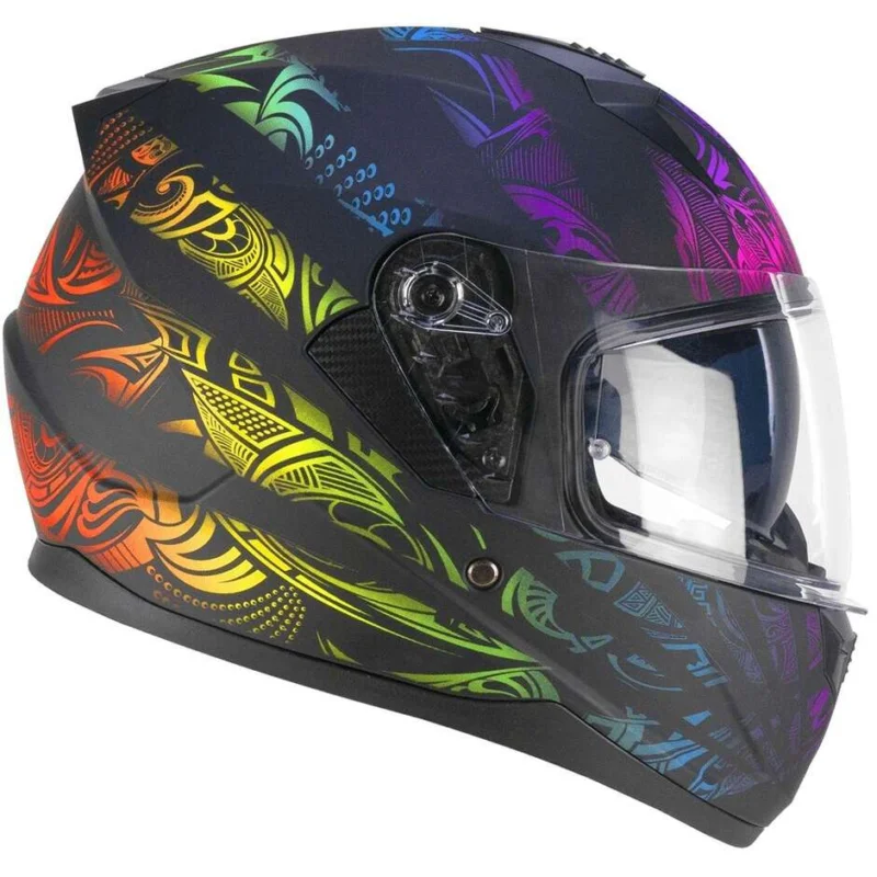 Ultime Pezzi Casco Moto Integrale Ska-P 3MHS SPEEDER RAINBOW Nero Verde Rosso opaco