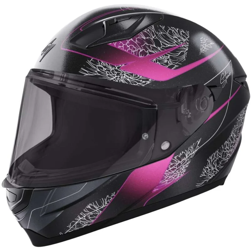 Casco Moto Integrale StormerSTRIKE BLOSSOM Viola Rosa Perla Di Tendenza