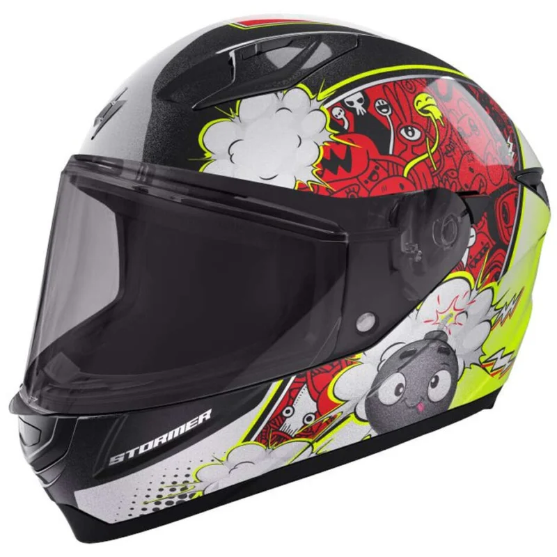 Casco Moto Integrale Stormer Strike Kid Boom Rosso Saldi