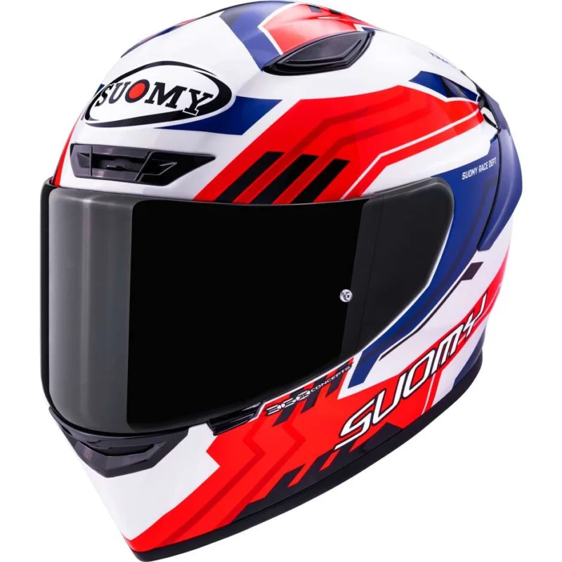 Occasione Imperdibile Casco Moto Integrale SuomyTRACK-1 FRAMEWORK Bianco Rosso Blu