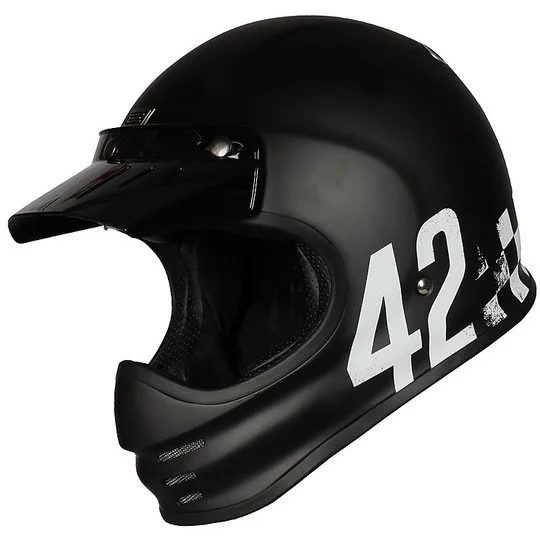 Offerta Speciale Casco Moto Integrale Vintage anni '70 Origine VIRGO DANNY Nero Opaco