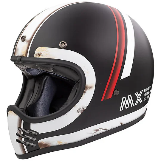 Novità Casco Moto Integrale Vintage Premier MX DO92 Old Style BM Nero Opaco