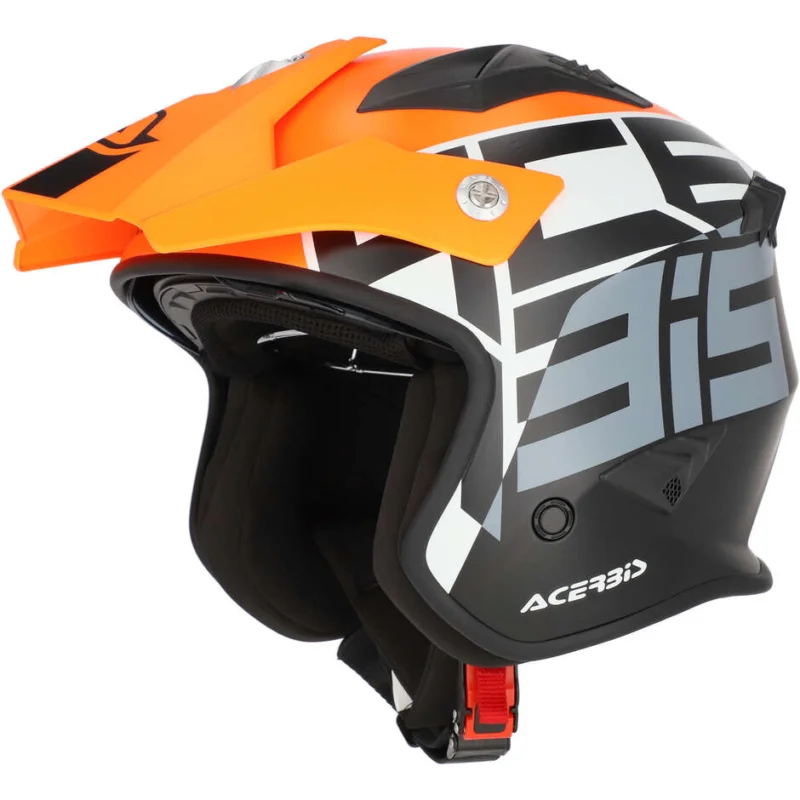 Spedizione Espresso Casco Moto Jet Acerbis Aria 2206 Graphic Arancio Fluo Nero